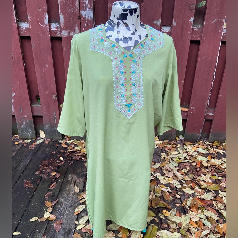 Light Green Embroidered Tunic